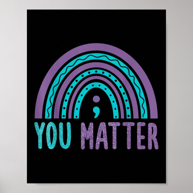 Du Suizidpräventions-Bewusstseins-Regenbogen-Semik Poster (Vorne)