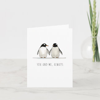 Du und Ich, immer romantische Pinguin Valentinstag Karte
