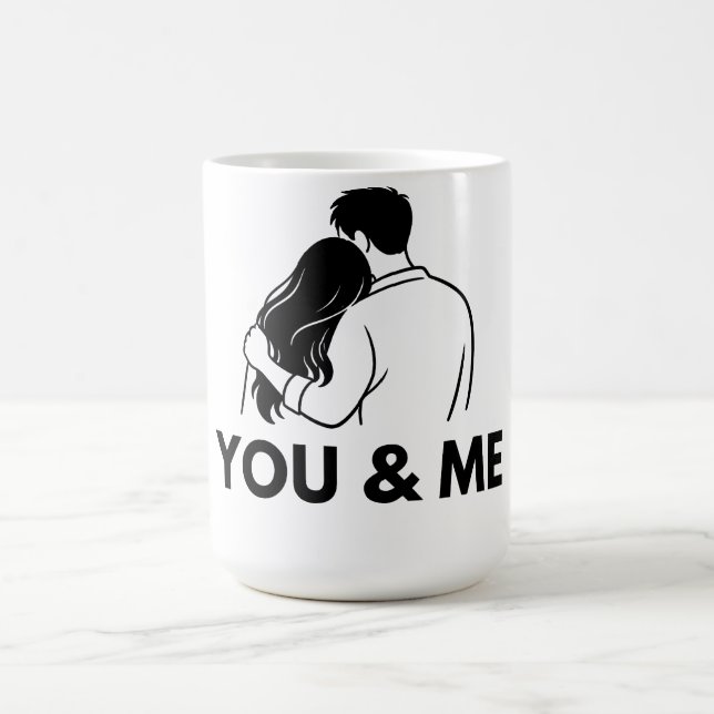 Du und ich Minimal Couple Mug Kaffeetasse (Mittel)