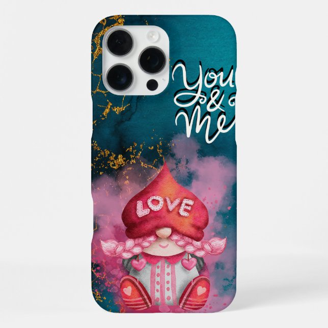 Du und ich Valentinstag Gnom iPhone Hülle (Rückseite)