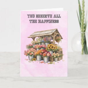 Du verdienst alles Glück Blumenmarkt-Grußkarte Karte