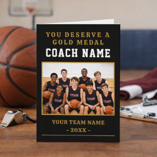 Du Verdienst Eine Medaille Trainer Foto Basketball Dankeskarte