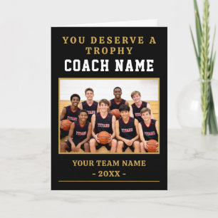 Du verdienst einen Trophy Coach Foto Dankeskarte
