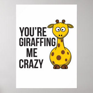 Du vergiraffst mich verrückt - Giraffe Pun Poster