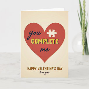 Du vervollständigst mein Herz Valentinskarte Karte