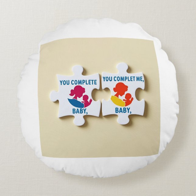 Du vervollständigst mich, Puzzleteil Rundes Kissen (Vorderseite)