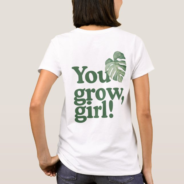 Du wächst, Mädchen - Monstera Albo Tee Shirt (Rückseite)