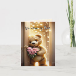 Du wärmst mein Herz - Teddybären-Liebe Karte