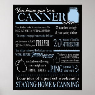 Du weißt, du bist ein Canner, wenn...Funny Canning Poster