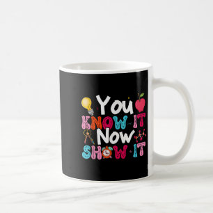 Du weißt es jetzt, zeige es Testtag Motivations-T Kaffeetasse