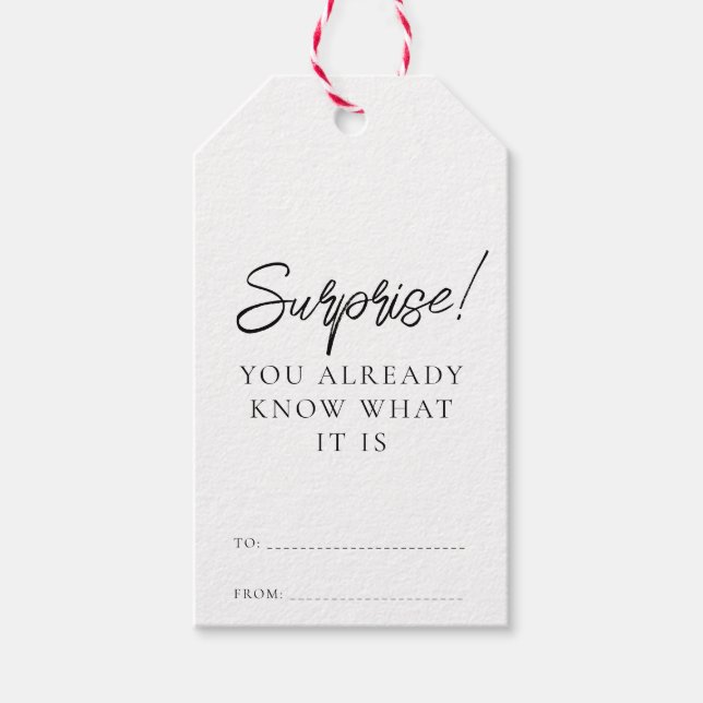 Du weißt schon, was es Weihnachten ist. Geschenkanhänger (Vorderseite)