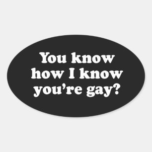 DU WEISST, WIE ICH WEISS, DASS DU GAY BIST OVALER AUFKLEBER
