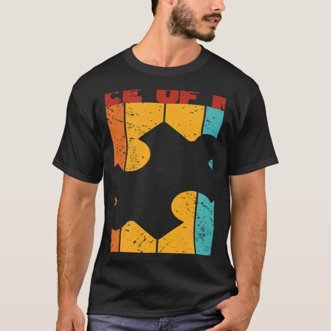 Du Will ein Stück von mir Retro Jigsaw Puzzling T-Shirt (Vorderseite)