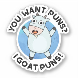 Du Will Puns I Goat Puns Funny Animal Puff Aufkleber