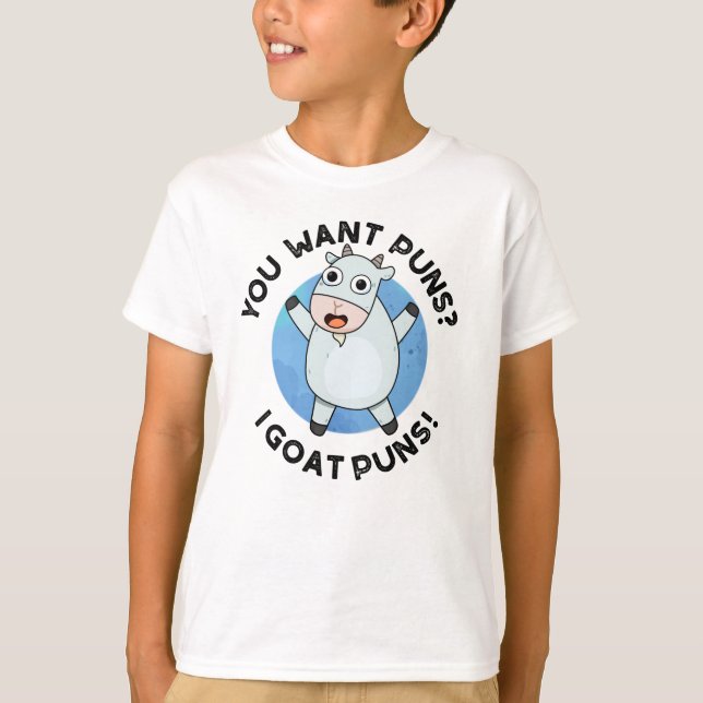 Du Will Puns I Goat Puns Funny Animal Puff T-Shirt (Vorderseite)