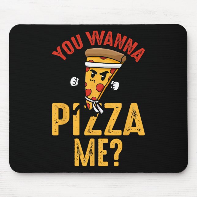 Du willst eine Pizza von mir Lustiger Ninja Karate Mousepad (Vorne)