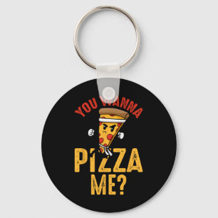 Du willst eine Pizza von mir Lustiger Ninja Karate Schlüsselanhänger