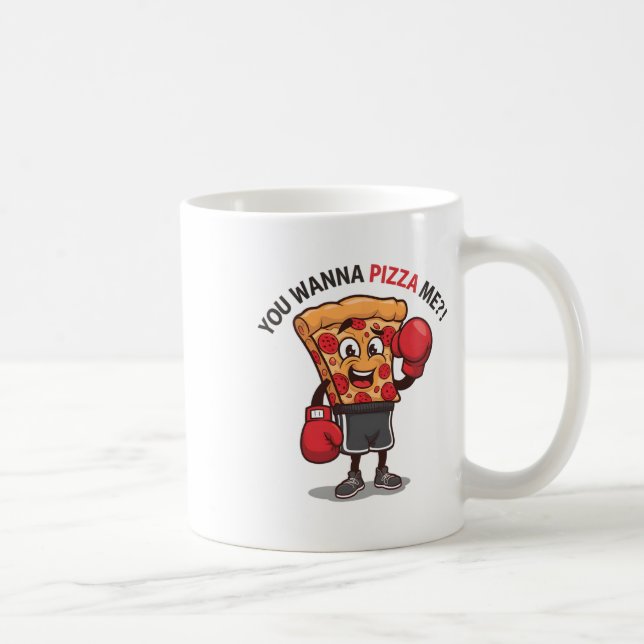 Du willst Pizza von mir Funny Gym Workout Boxing P Kaffeetasse (Rechts)