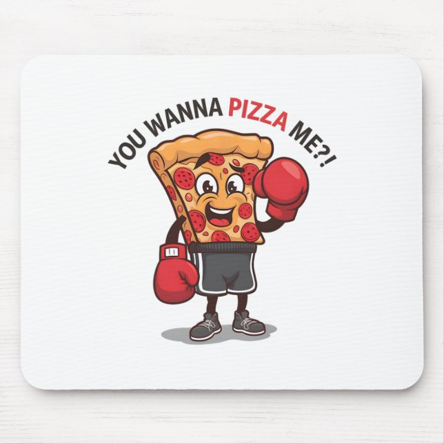 Du willst Pizza von mir Funny Gym Workout Boxing P Mousepad (Vorne)