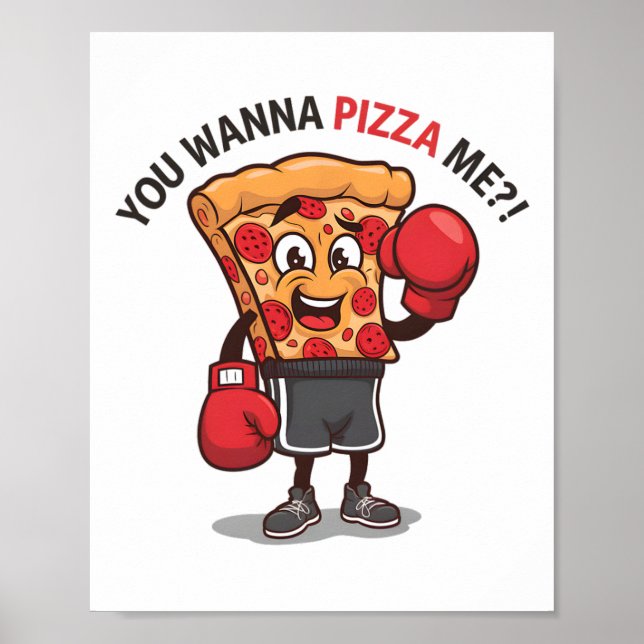 Du willst Pizza von mir Funny Gym Workout Boxing P Poster (Vorne)