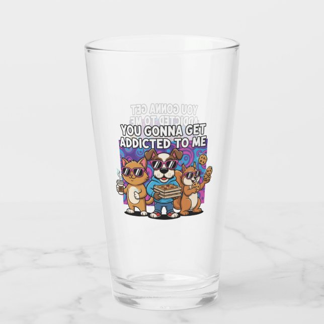 Du wirst abhängig von mir werden glas (Rückseite)