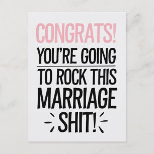 Du wirst diese Ehe rocken Lustige Hochzeit Postkarte