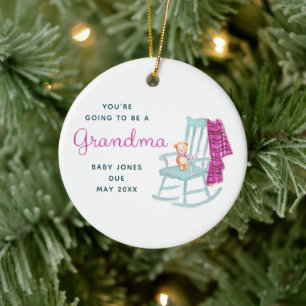 Du wirst ein Oma Personalisierter Bär sein Keramik Ornament
