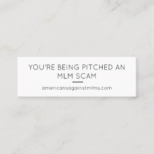 Du wirst einen MLM-Betrug erschlagen - klein Mini Visitenkarte