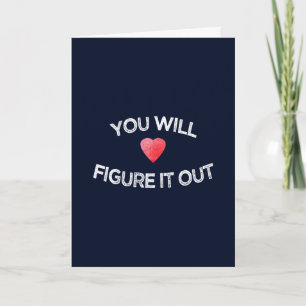 Du wirst es herausfinden Herz Motivationsdesign Karte