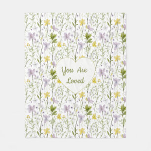 Du wirst geliebt Blumen-Herz-Tasse Fleecedecke