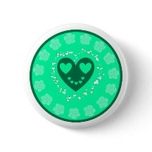 Du wirst geliebt Herz & Rosen Button Pin