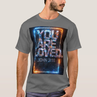 DU WIRST GELIEBT – Holografisches Metallic Roboter T-Shirt