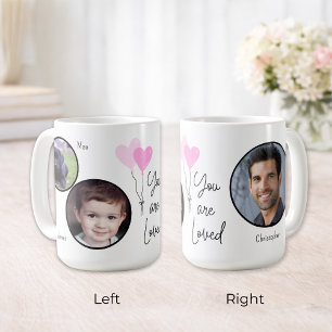 Du wirst geliebt Personalisierte Foto-Herzballons Kaffeetasse