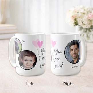 Du wirst geliebt Personalisierte Foto-Herzballons Kaffeetasse