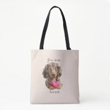 Du wirst geliebt Tragetasche – Fredi der Dachshund