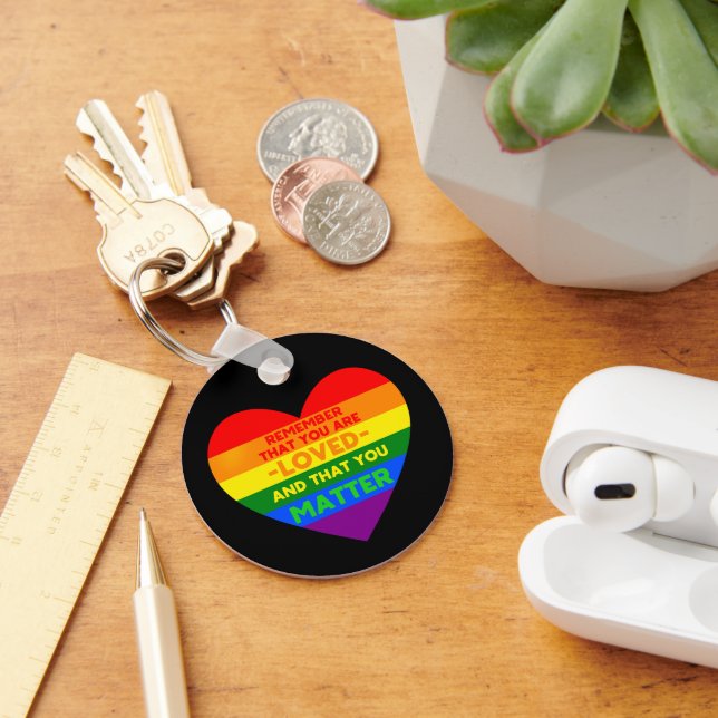 Du wirst geliebt You Materie (LGBT Flaggenherz) Schlüsselanhänger (Schreibtisch)