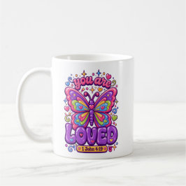 Du wirst geliebter Schmetterling Christliches Bibe Kaffeetasse