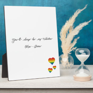 Du wirst immer mein Valentinstag LGBT-Herzen-Flagg Fotoplatte