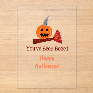 Du wurdest ausgebuht Frohes Halloween Kürbisesen B Acryleinladungen