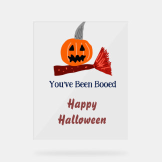 Du wurdest ausgebuht Frohes Halloween Kürbisesen B Acrylschild