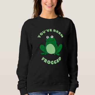 Du wurdest gefroschtet Süßer Frosch Meme Sweatshirt