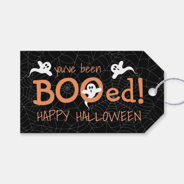 Du wurdest Niedlich Ghost Halloween Candy Gefallen Geschenkanhänger (Vorderseite (Horizontal))