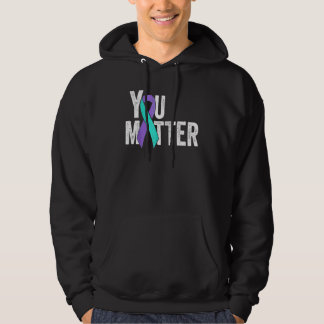 Du zählst Suizidprävention Türkis Lila Bewusstsein Hoodie