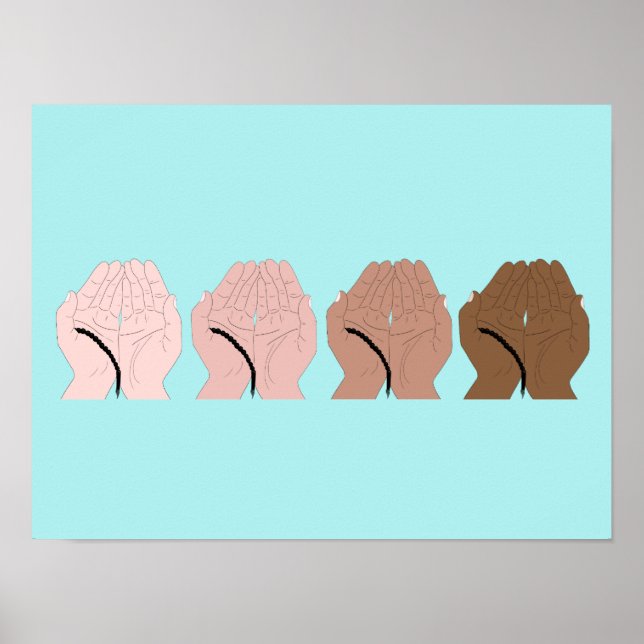 Dua Hands with Tasbih - Islamische Gebet-Hände Poster (Vorne)