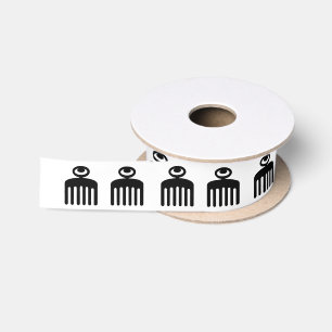 Duafe Adinkra Symbol für weibliche Schönheit Satinband
