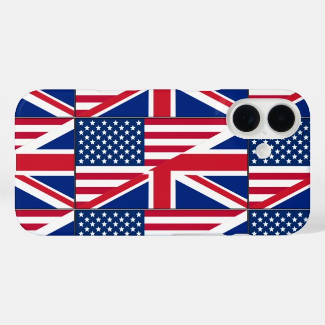 Dual Citizen American & British Flag Case-Mate iPhone Hülle (Rückseite (Horizontal))