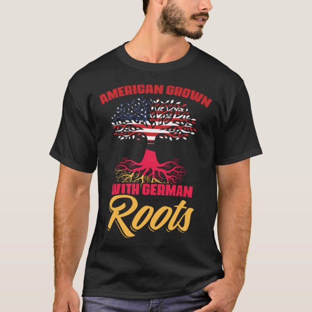 Dual Citizenship America Germany Flag Roots German T-Shirt (Vorderseite)