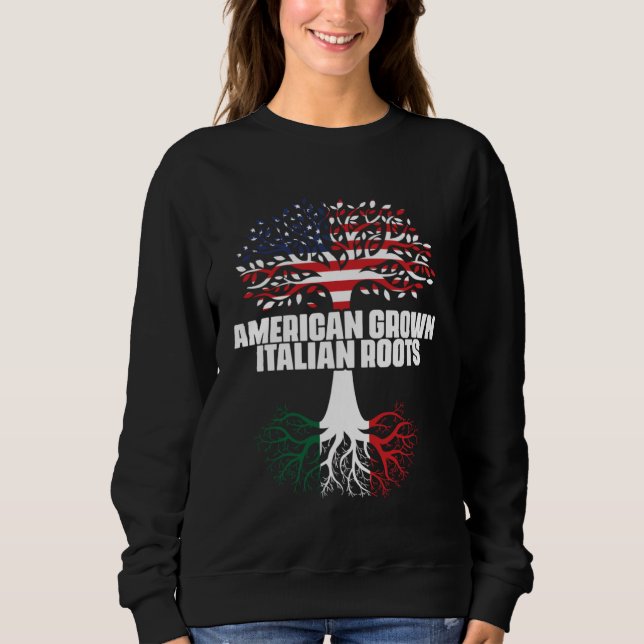 Dual Citizenship America Italy Flag Roots Italian  Sweatshirt (Vorderseite)