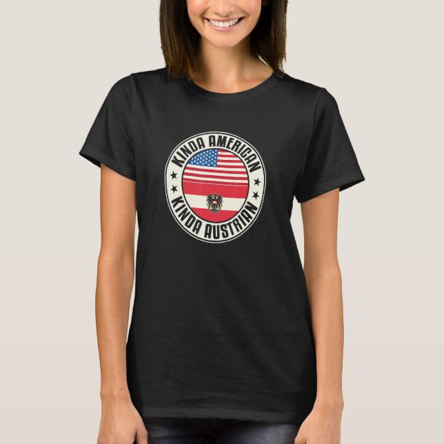 Dual Citizenship American Austrian Austria Usa Fla T-Shirt (Vorderseite)