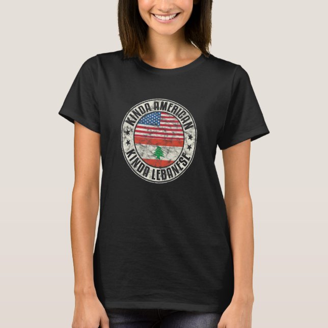 Dual Citizenship American Lebanese Lebanon Usa Fla T-Shirt (Vorderseite)